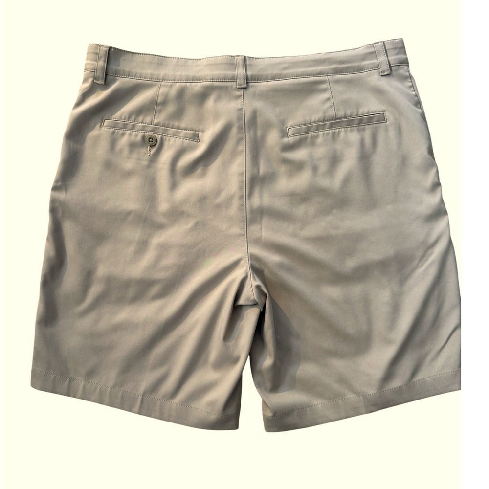 Grand Slam Golf Shorts Mens 38 Tan Flat Front Performance Moisture Wicking 9" - Picture 2 of 5